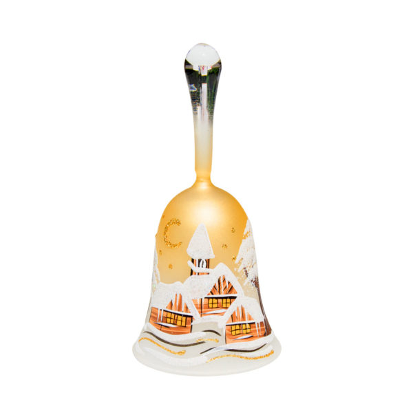 Zvonček s rúčkou - Zlatý - Zimná krajina