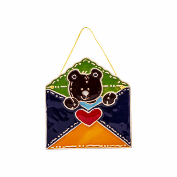 Nalu - macko list zavesná dekorácia - talianska keramika