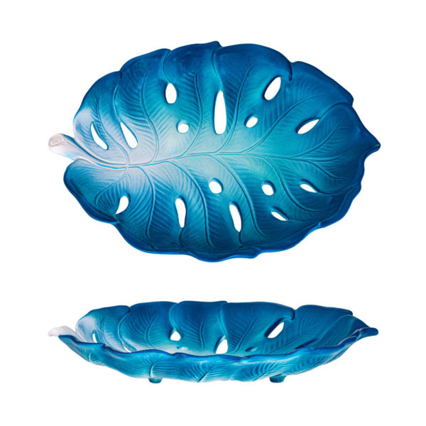 Foglia Blu - list modrý podnos - talianska keramika