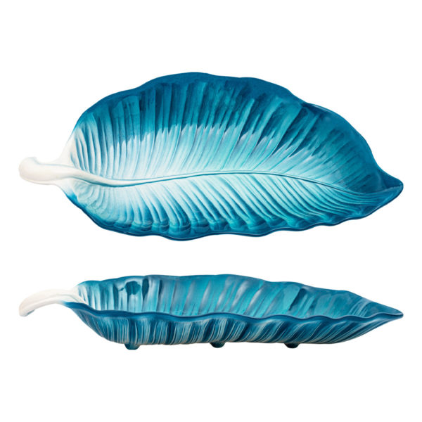 Latevu Blu - list modrý podnos - talianska keramika