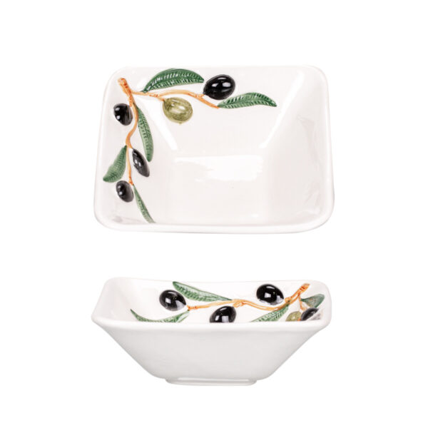 Zirata - olivy miska na šalát štvorcová hlboká talianska keramika